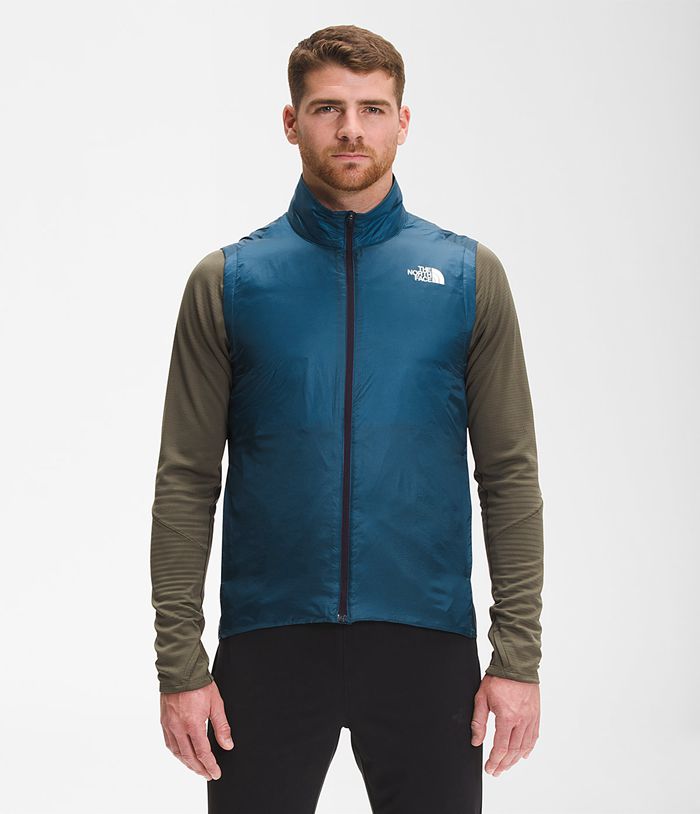 The North Face Mens Vests Winter Warm Run 087DQNMHX - Blue